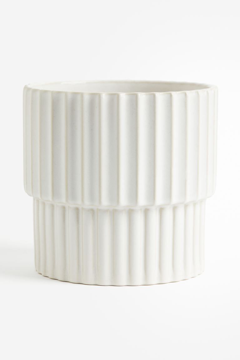 Stoneware Plant Pot - White - Home All | H&M US | H&M (US + CA)