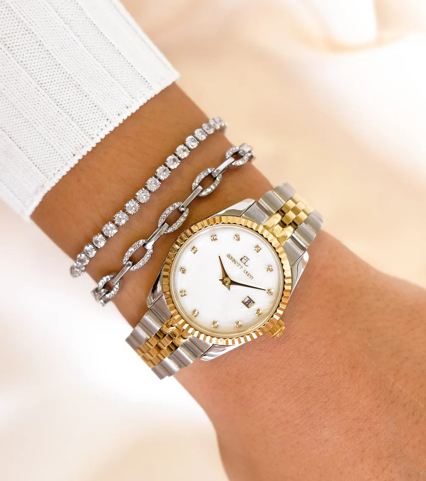 Mini Two Tone Pearl Link Belgravia 30 Watch | Abbott Lyon