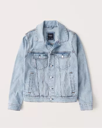 Abercrombie & Fitch Mens Stretch Denim Jacket in Light Blue Wash - Size XL | Abercrombie & Fitch US & UK