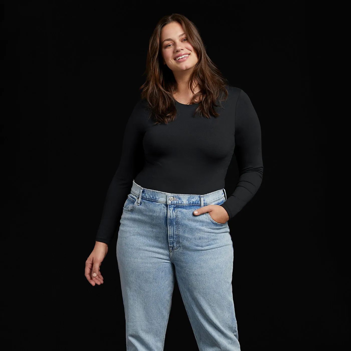 Women's Seamless Long Sleeve Shirt - Black - nuuds | nuuds