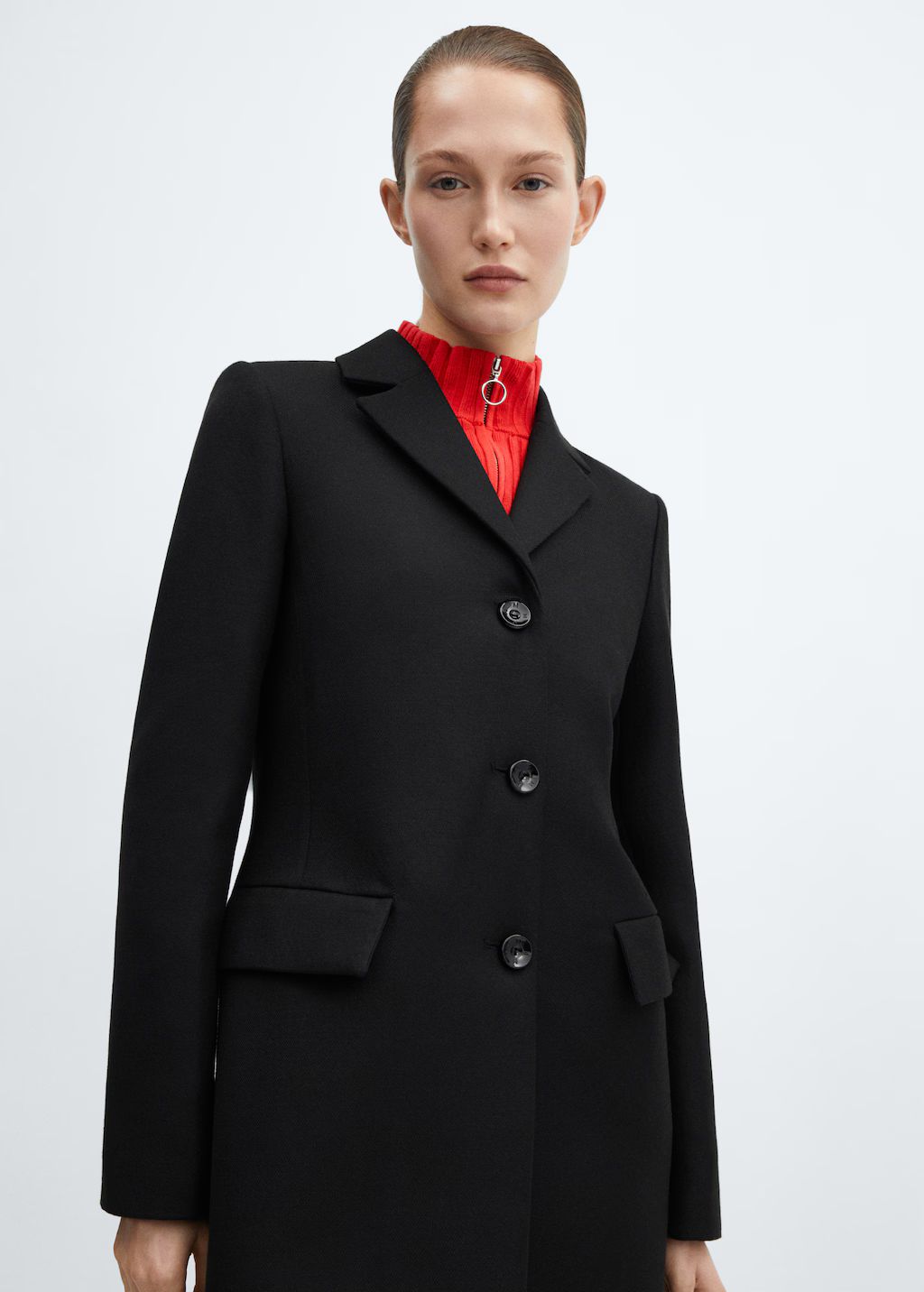 Lapels structured coat - Woman | MANGO USA | MANGO (US)