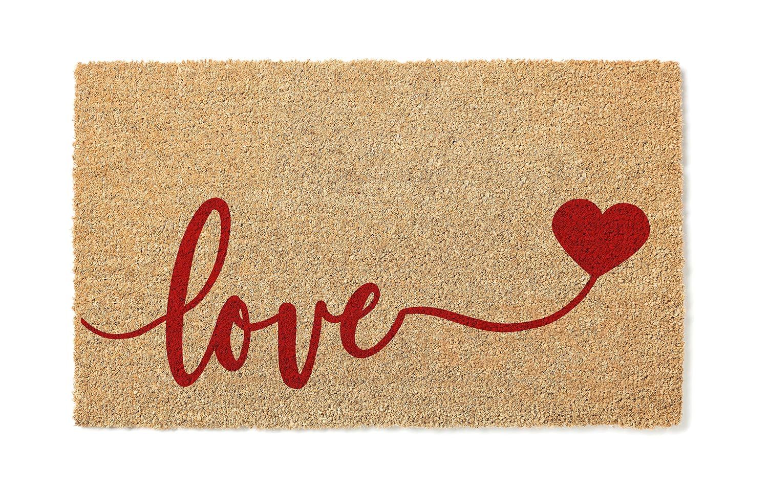 Love Red Heart Doormat | Cute Valentine's Housewarming Gift | Custom Doormat Closing Gift | Welco... | Amazon (US)