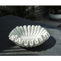 Marble Ruffle Bowl, Fluted Scalloped Bowls, Decorative Wavy Edges Fruit Ruffled Valentine's Gift | Etsy (US)