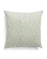 Made In Usa 22x22 Linen Cotton Blend Floral Print Two Sided Pillow | Marshalls