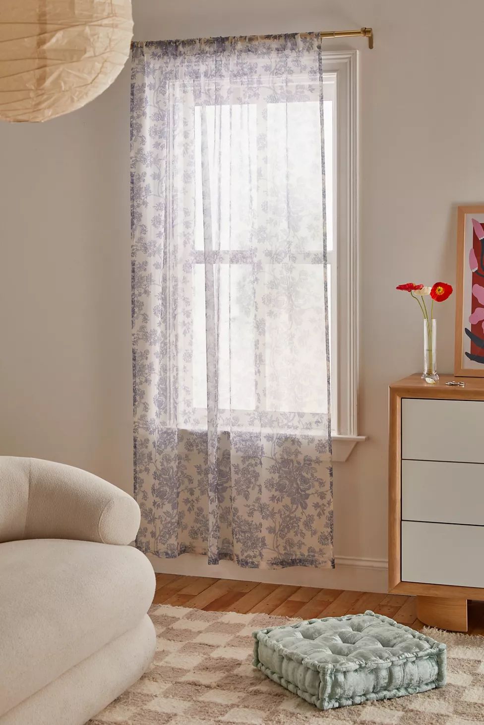 Toile Printed Chiffon Window Panel | Urban Outfitters (US and RoW)