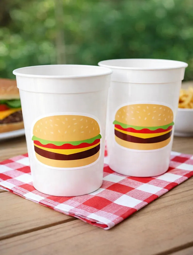 HAMBURGER PARTY Cups - Hamburger Birthday Party Hamburger Party Hamburger Treat Cups Hamburger Bi... | Etsy (Global)