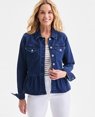 Women's Peplum Denim Jacket, Macy's Exclusive | Macy's