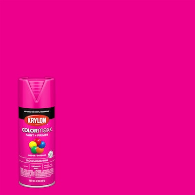 Krylon COLORmaxx Gloss Mambo Pink Spray Paint and Primer In One (NET WT. 12-oz) | Lowe's