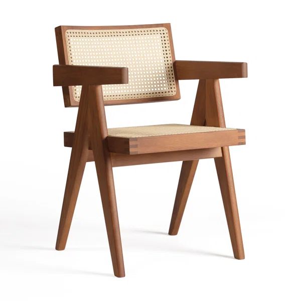 Pierre Jeanneret Floating Back Solid Wood Arm Chair | Wayfair North America