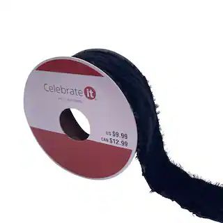 1.5" x 2yd. Velvet Frayed Edge Ribbon by Celebrate It™ Fall | Michaels Stores