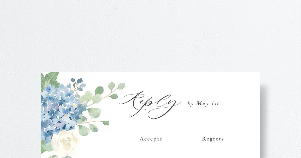 Elegant Hydrangea Wedding Response Cards | The Knot 