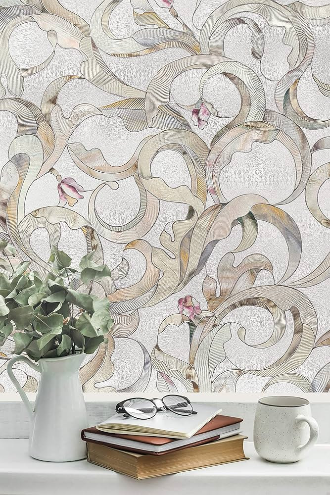 Artscape Flourish | Window Privacy Film Stained Glass Pattern | Non-Adhesive & UV Protection | Ea... | Amazon (US)