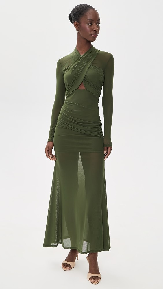 Veria Wrap Mesh Maxi Dress | Shopbop