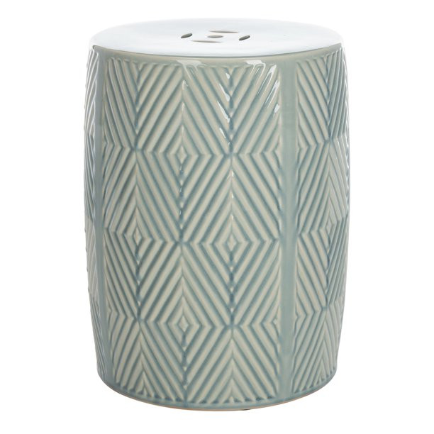 Safavieh Hemdi Coin Geometric Indoor/Outdoor Garden Stool, Light Blue | Walmart (US)