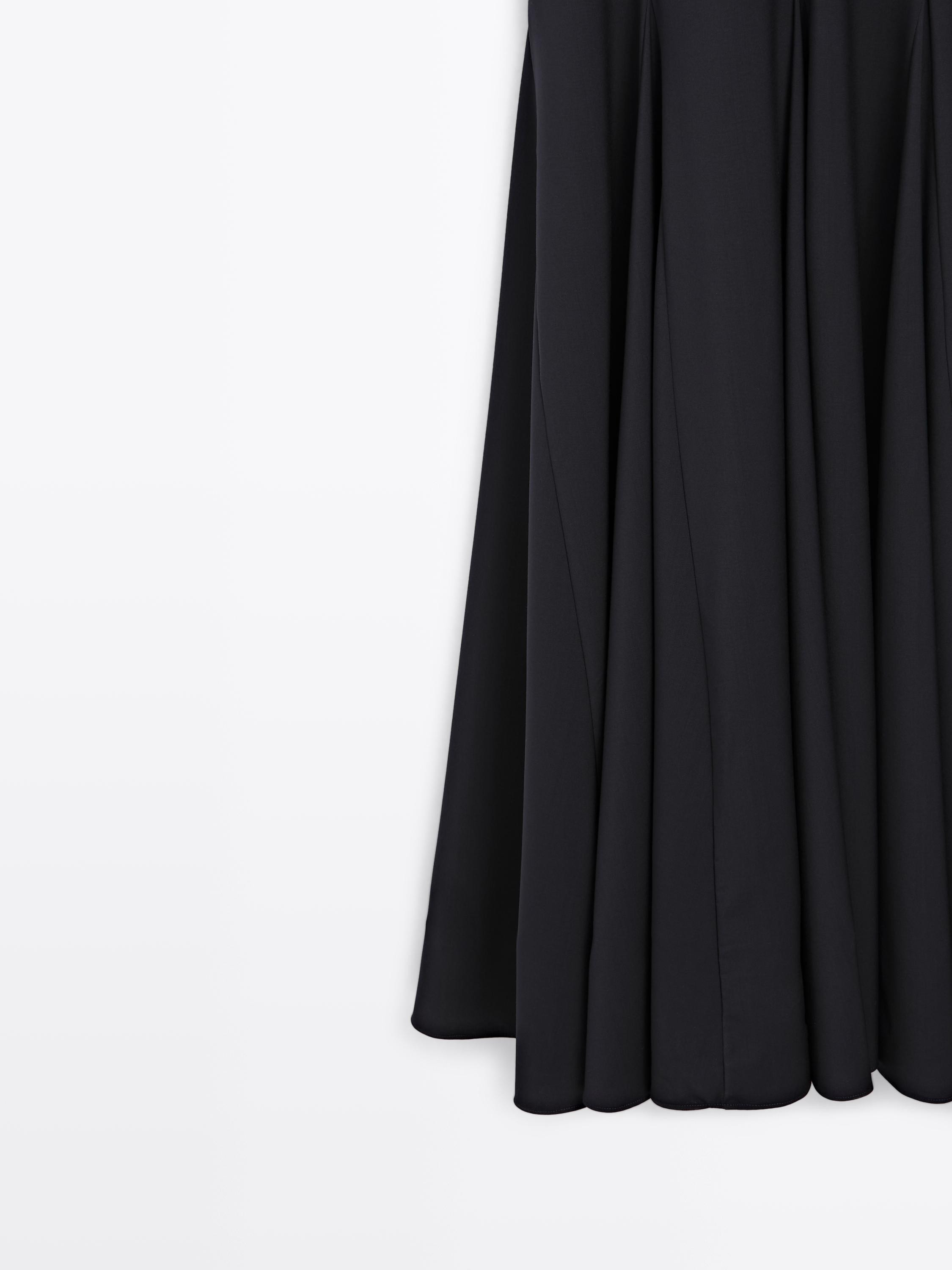 Długa sukienka godet − STUDIO | Massimo Dutti PL