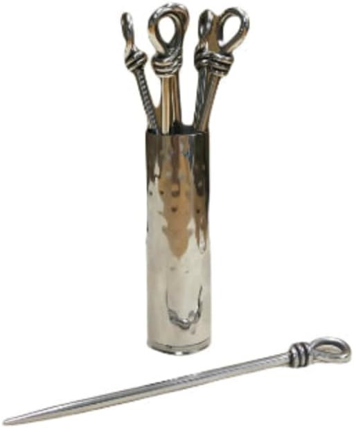 Loft1850 Set of Six Polished Knot Olive Picks & Holder | Reusable Stainless Steel Oilve Picks | S... | Amazon (UK)