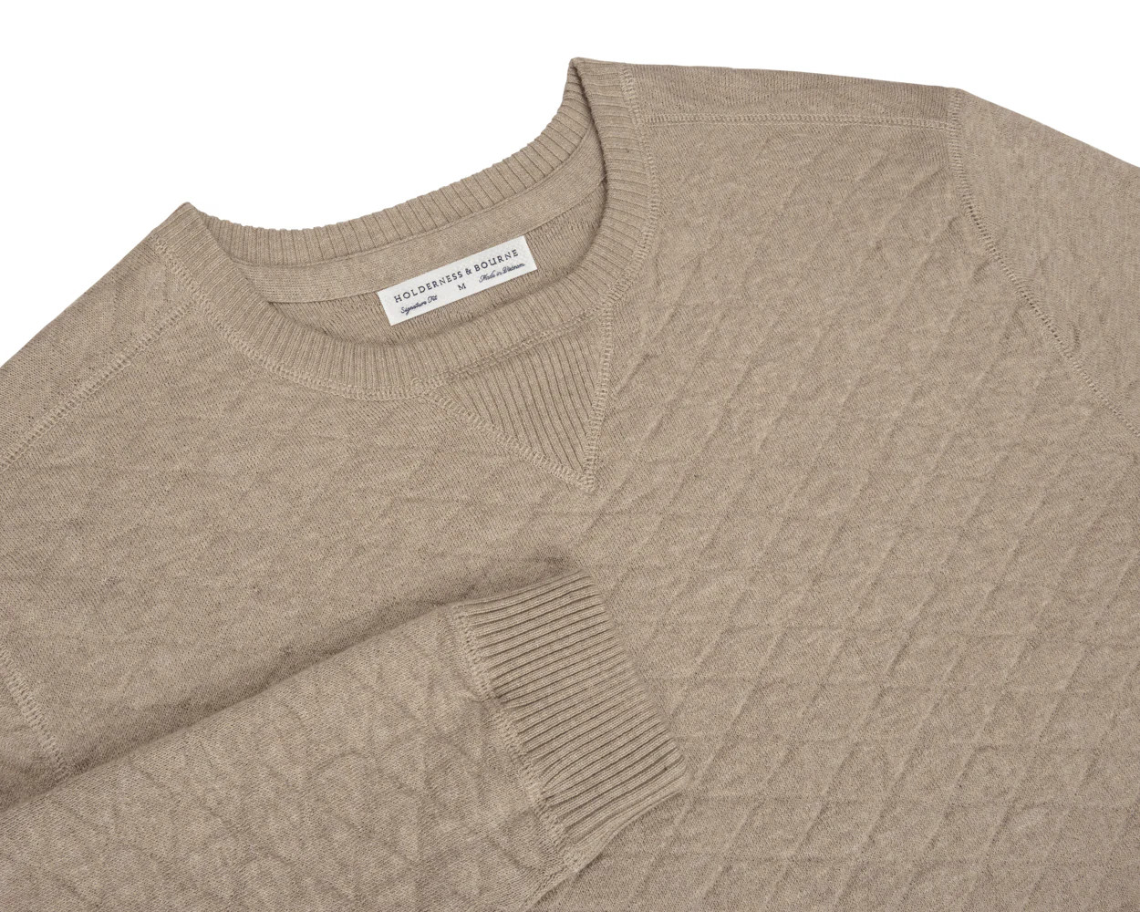 The Ward Crewneck Sweater: Heathered Light Dune | Holderness & Bourne
