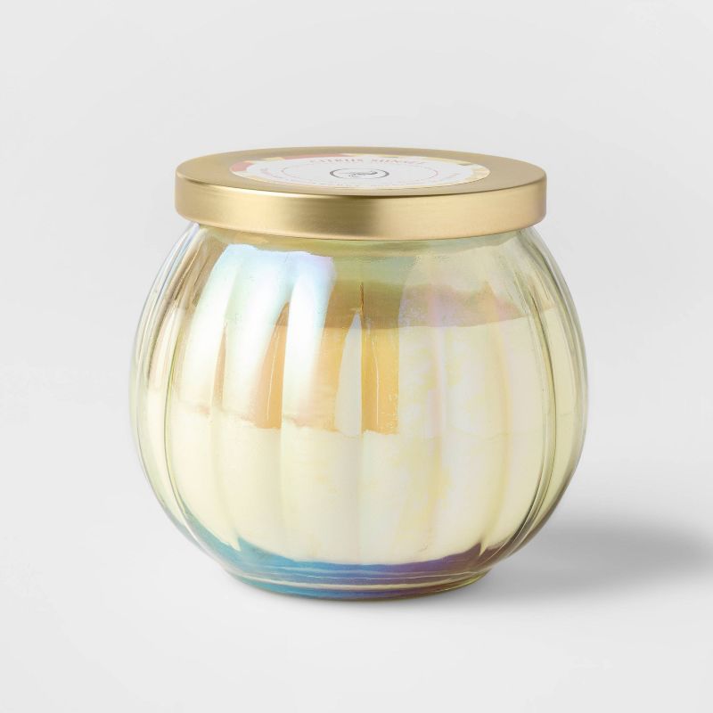 14oz Lidded Yellow Depression Glass Jar Citrus Sunset Candle - Opalhouse&#8482; | Target