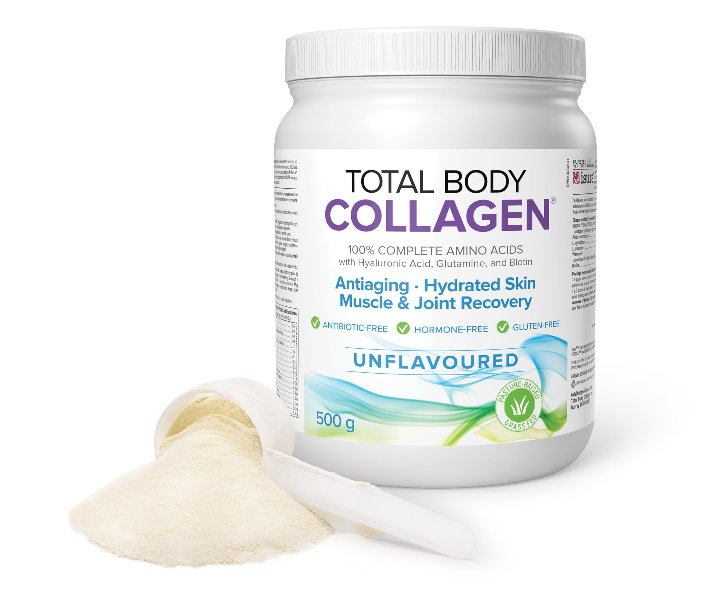 Natural Factors Total Body Collagen Bioactive Peptides Unflavoured, 500g Powder, Hyaluronic Acid,... | Amazon (CA)
