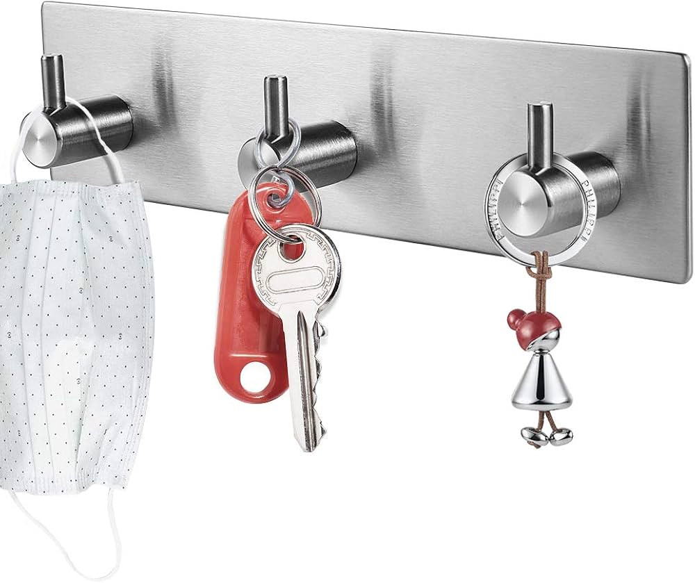 Picowe Key Holder for Wall Decorative, Adhesive Stainless Steel Key Hooks, Key Hanger Key Organiz... | Amazon (US)