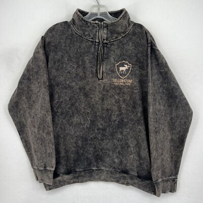 Vintage Adult Yellow National Park Fleece 1/4 Zip Pullover - Size M - Acid Black  | eBay | eBay US