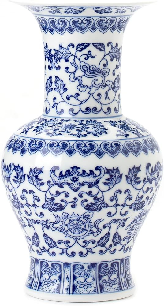 Blue and White Vase, Blue Vase, Chinoiserie Vase, Blue and White Ginger Jar Vase for Home Decor, ... | Amazon (US)