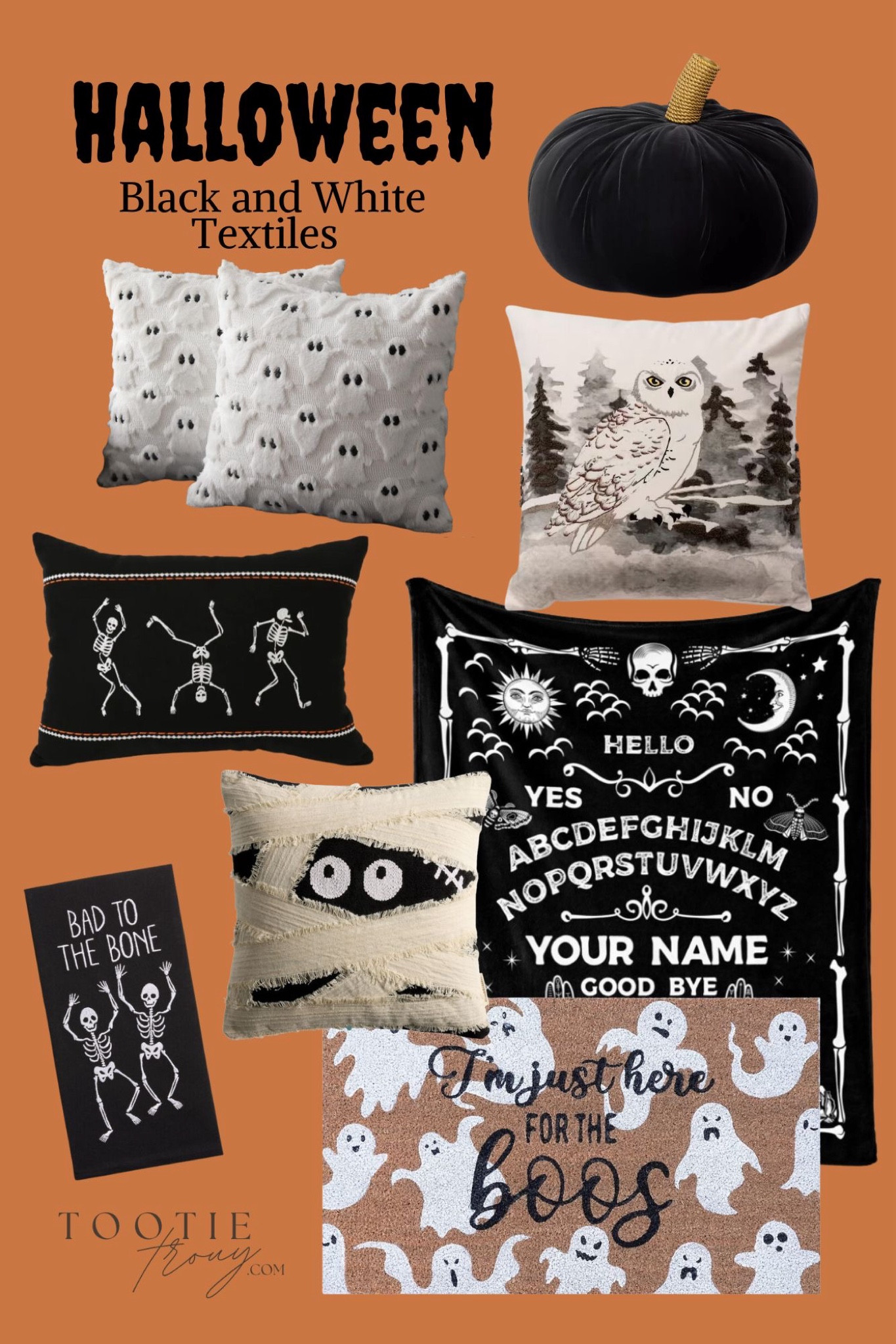 Traditional, black and white Halloween textiles for your home. Featurin

#LTKHome #LTKFindsUnder100 #LTKSeasonal