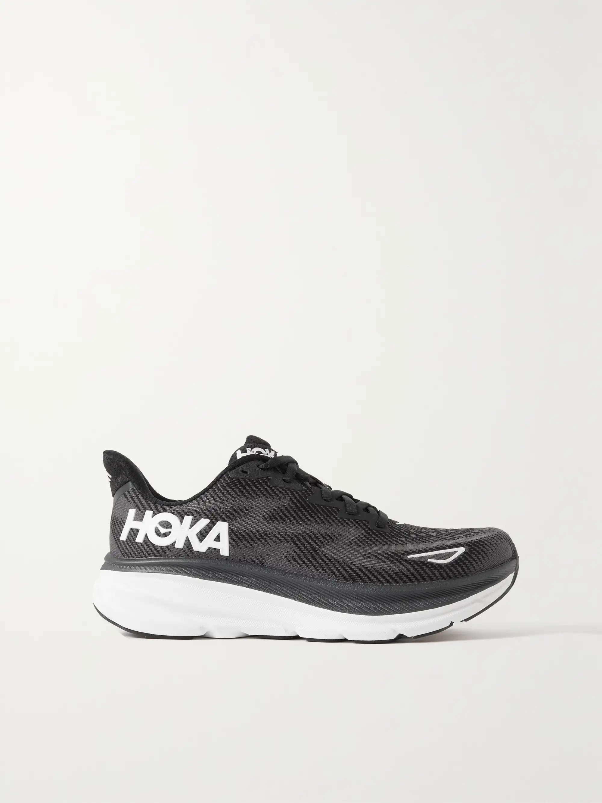 HOKA ONE ONE Clifton 9 mesh sneakers | NET-A-PORTER | NET-A-PORTER (UK & EU)