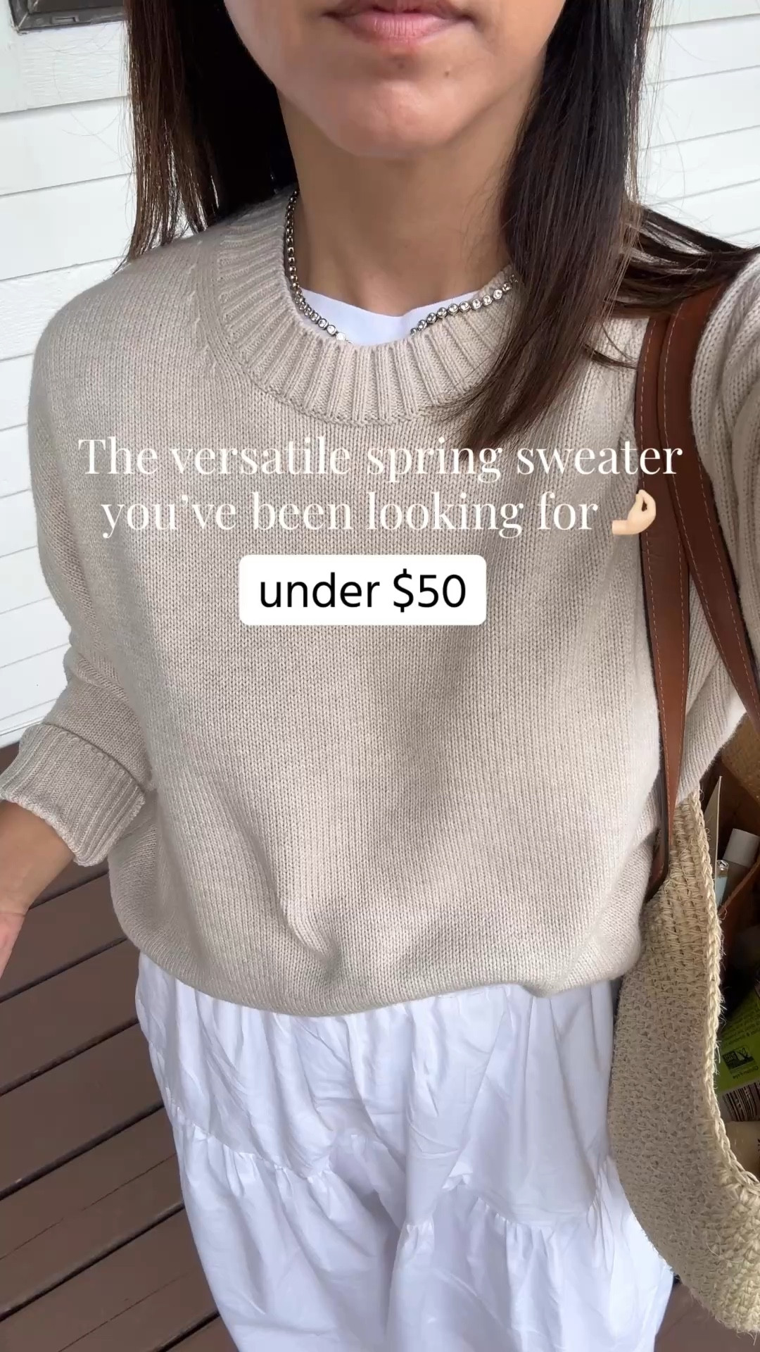 Classic Spring outfit ideas. Love pairing sweaters with maxi skirts. 

Quince sweater under $50. Comes in a bunch of colors. 

Quince sweater small
Almina Concept skirt small (old)
Amazon mesh flats 5
Hunting Season tote 
Dorsey James necklace 15”
Blue Nile earrings 

Petite style, spring outfits 2026, spring style, mom style, white skirts, spring skirts 

#LTKPetite #LTKSeasonal #LTKootd