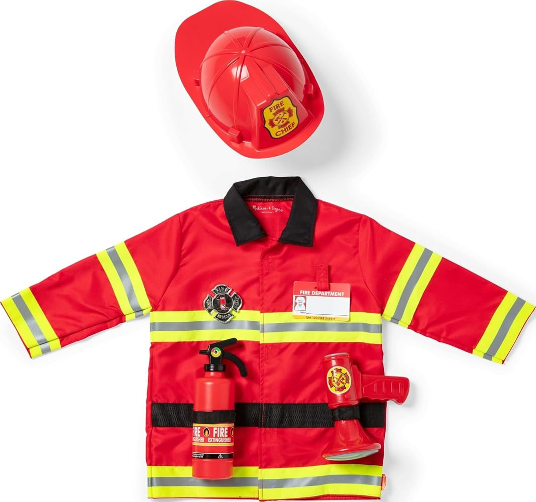Melissa & Doug Fire Chief Role Play Costume Dress-Up Set | Amazon (US)