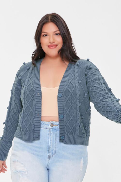 Plus Size Ball Knit Cardigan Sweater | Forever 21 (US)