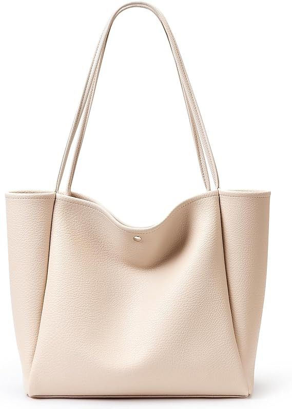 KALIDI 16L Tote Bag Vegan Leather Suede Carry All Shoulder Daily Casual Work Large Hobo Bag for W... | Amazon (US)