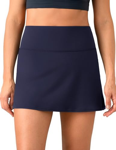 Colorfulkoala Dreamlux Skirts for Women High Rise Athletic Golf Tennis Skorts Built-in Shorts with Pockets(XL, Eclipse) | Amazon (US)