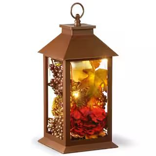 National Tree Company 15 in. Autumn Lantern Decor with LED Lights RAH-17C042A-1 | The Home Depot