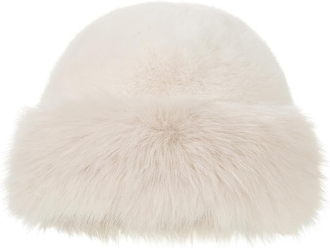 Women's Faux Fur Bucket Hat - Winter Warmth Bucket Hat Fluffy Snow Hat Fuzzy Fisherman Cap Warm C... | Amazon (US)
