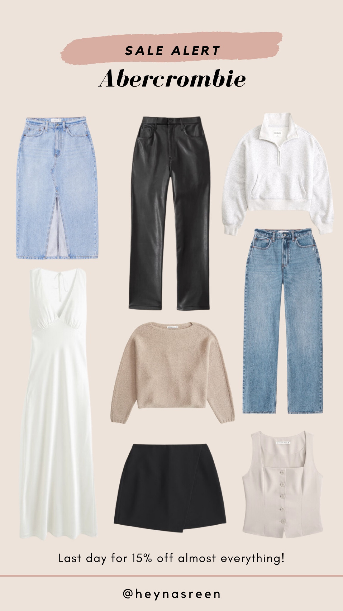 It’s the last day for 15% off almost everything at Abercrombie. Shop while your favorites are on sale!

#LTKSeasonal #LTKstyletip #LTKsalealert