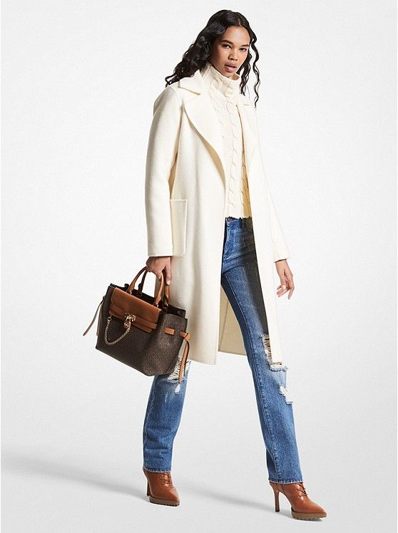 Wool Blend Wrap Coat | Michael Kors US