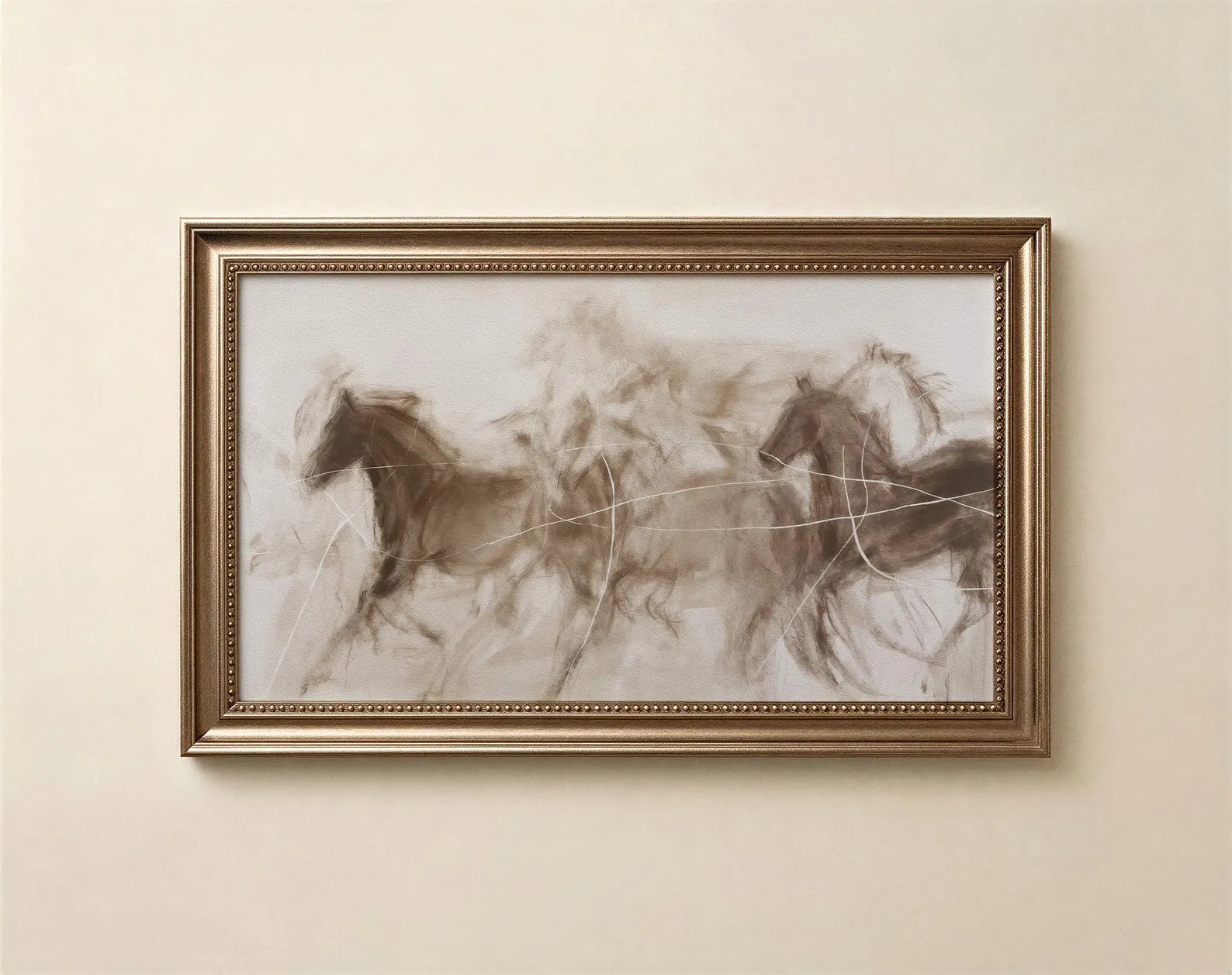 Wild Horse Frame TV Art, Minimalist Equine Painting, Neutral Horse Samsung Frame TV Art, Modern W... | Etsy (Global)