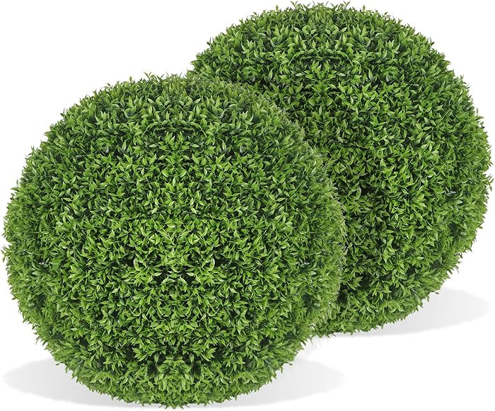 Kmise Artificial Boxwood Topiary Balls Set of 2, 23" Large Faux Boxwood Ball Outdoor Artificial P... | Amazon (US)
