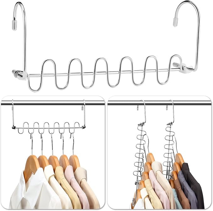 AMKUFO 10 Pack Space Saving Hangers Magic Hangers Closet Organizer Metal Clothes Hangers Organize... | Amazon (US)