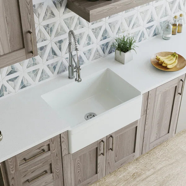415 Fireclay 30" L x 20" W Farmhouse Kitchen Sink | Wayfair North America