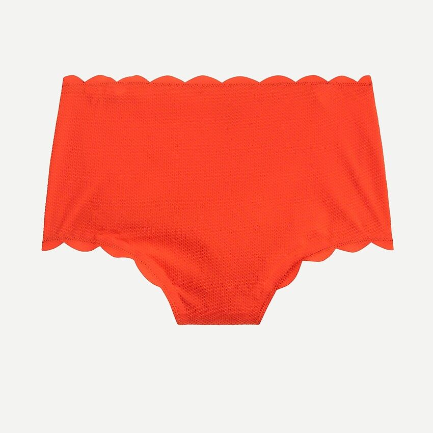 Scallop piqué high-waisted bikini bottom | J.Crew US