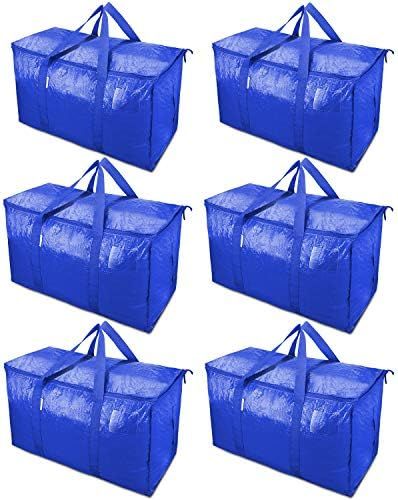 Amazon.com: TICONN 6 Pack Extra Large Moving Bags with Zippers & Carrying Handles, Heavy-Duty Sto... | Amazon (US)
