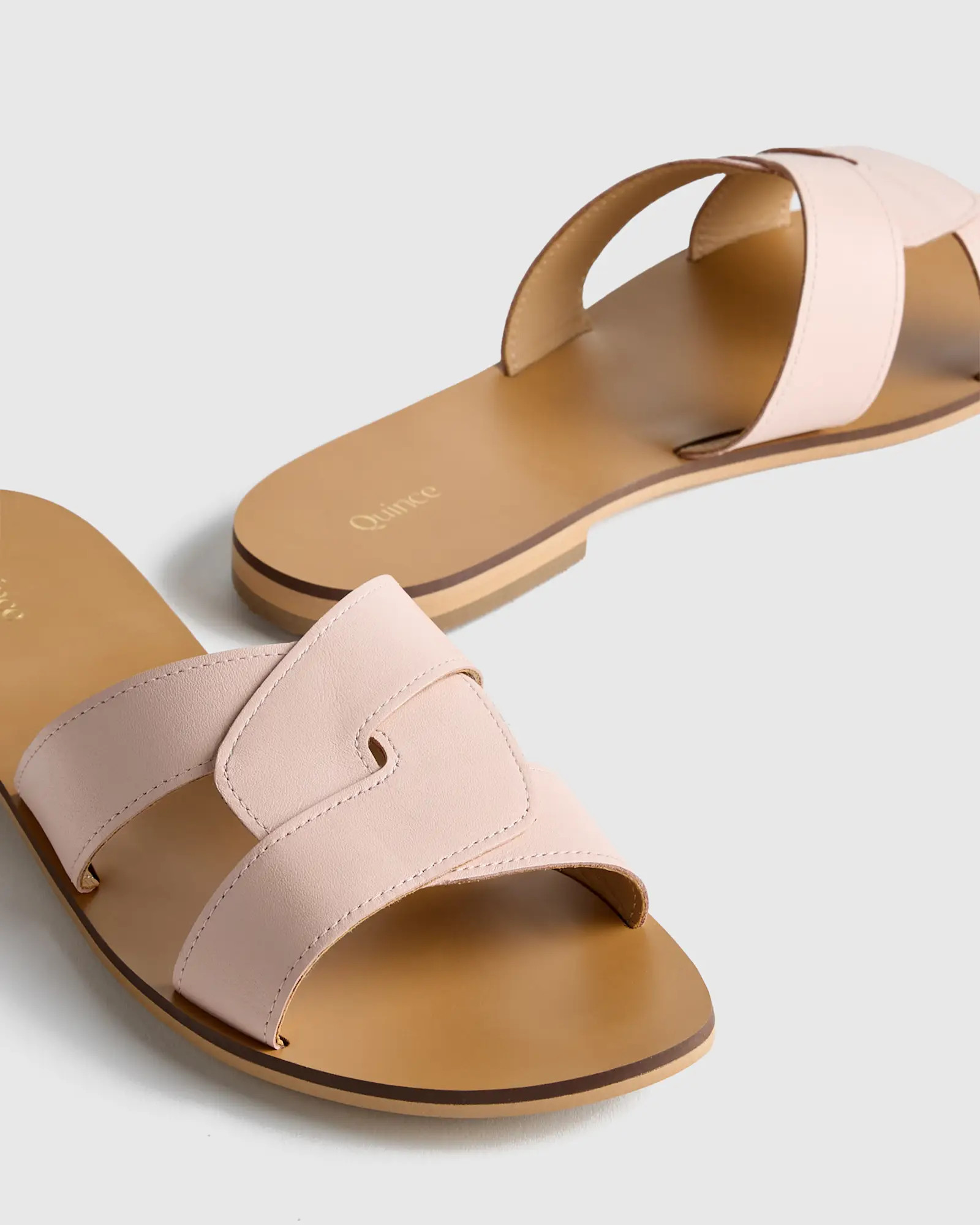 Italian Leather Cutout Slide Sandal | Quince