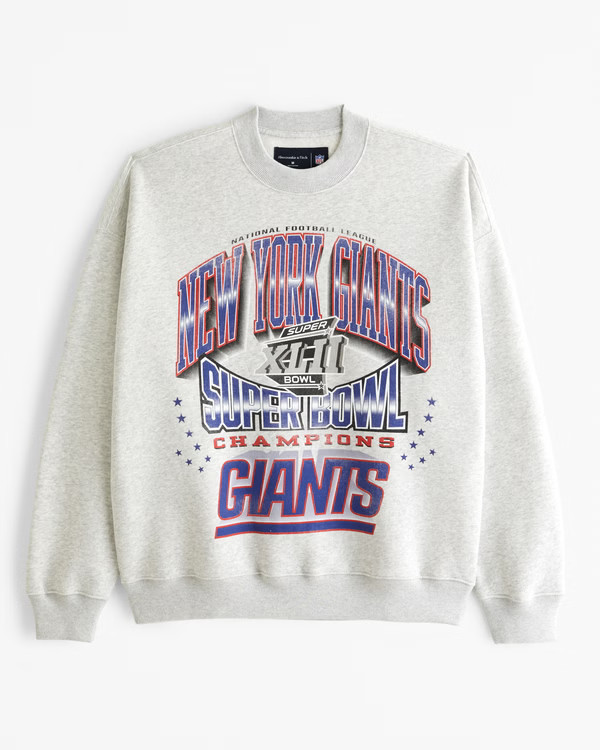 Men's New York Giants Graphic Crew Sweatshirt | Men's Tops | Abercrombie.com | Abercrombie & Fitch (US)