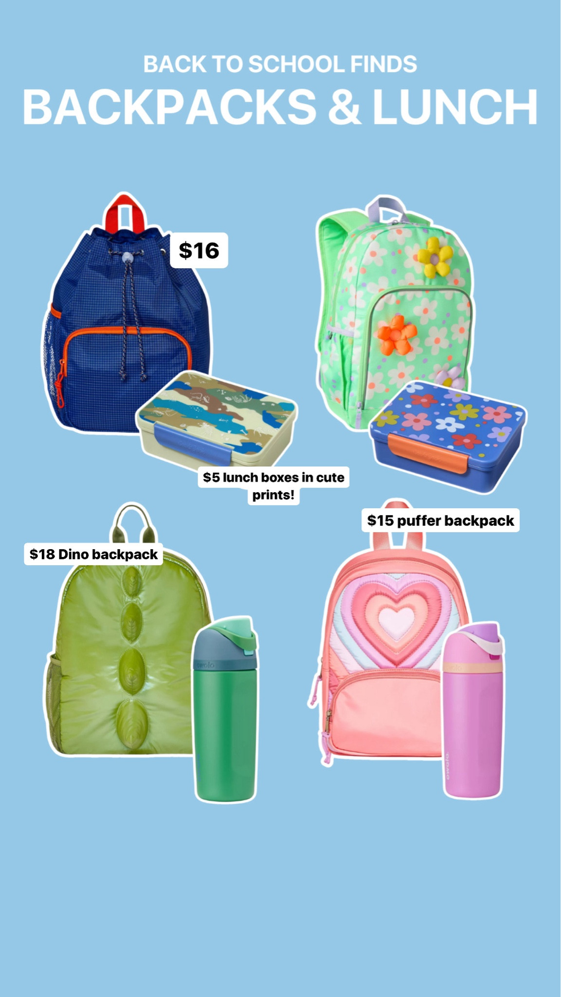If you need last minute backpacks or lunchboxes or water bottles for the school year, there are lots of cute options at target. 

Dressupbuttercup.com 
#dressupbuttercup


#LTKStyleTip #LTKBacktoSchool #LTKKids