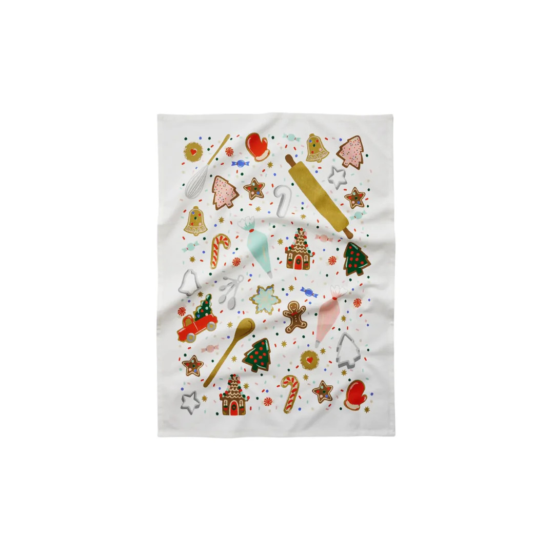 Christmas Cookies Tea Towel | Pink Antlers