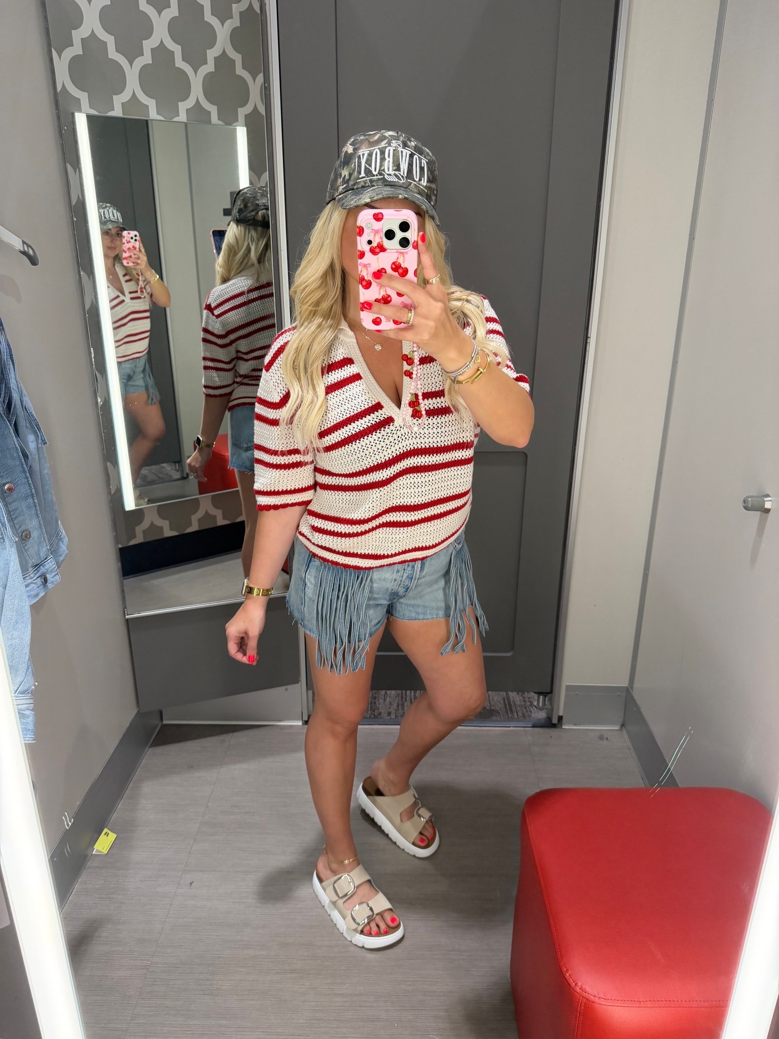 New @Target outfit
M top
Denim shorts went up a size 
Sandals tts 