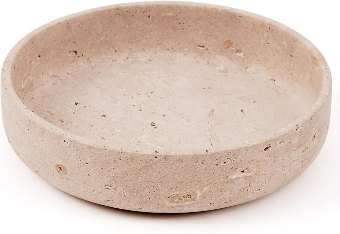 Marble Serving Bowl 8" Travertine Handmade Decorative Bowl For Kitchen Counter, Large Candy Bowl ... | Amazon (US)