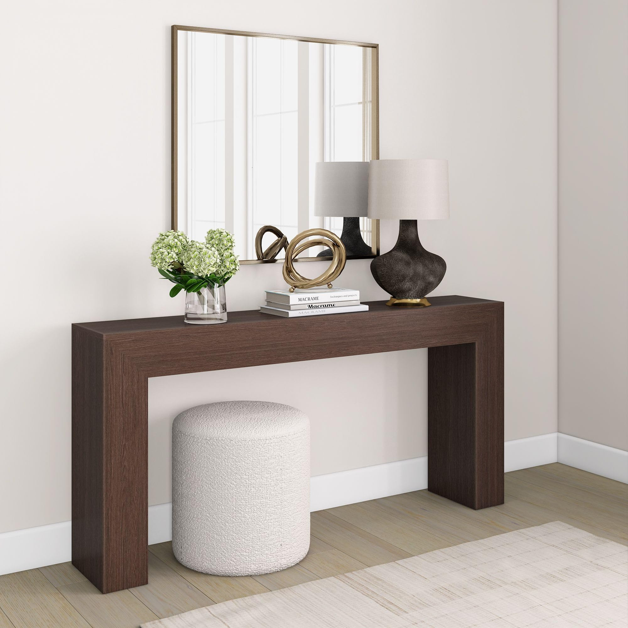 Plank+Beam Grand Console Table, 66 Inch Modern Solid Wood Sofa Table, Narrow Entryway Table for H... | Amazon (US)